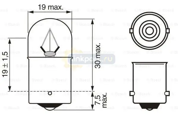 Лампа R10W 24V 10W BA15s 1 987 302 505