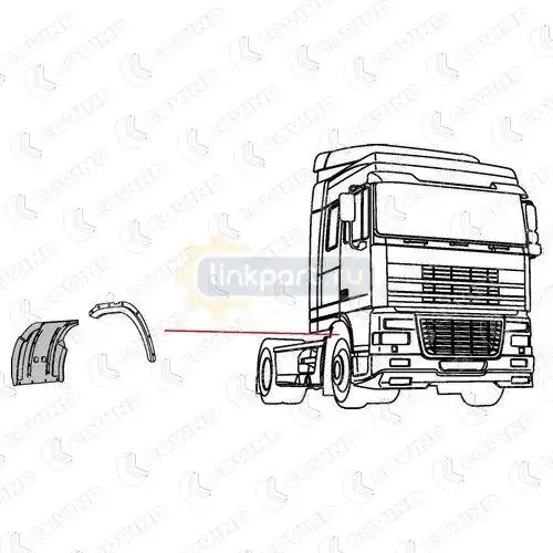 Крыло переднее задняя правая часть DAF XF0/320