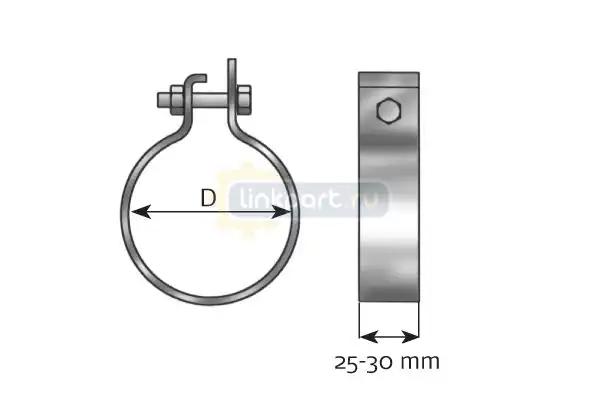 Хомут гофры глушителя MAN/MB d=90.5 99789