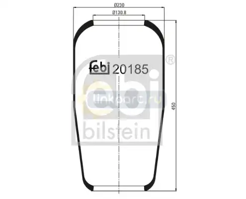 Пневморессора без стакана и крышки (чулок) 1885N 230,445 MAN 20185