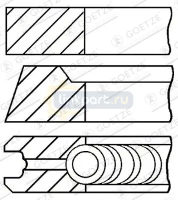 Кольца поршневые Scania DS 11 на 1 цил 08-990500-00
