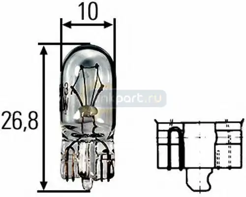 Лампа накаливания бесцокольная 24V 2W W2,1x9,5D 8GA 008 901-241