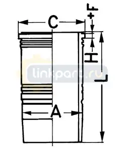 Гильза БЦ d128 A=144.5 C=153.8 L=270.0 H F=10.57 1 D2865/66 MAN 89 324 110