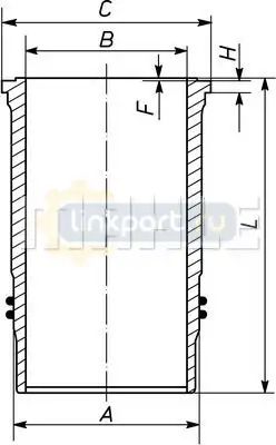 Гильза БЦ d128 A=144.50 C=153.80 L=253 H F=9.92 1 OM421-424A/LA/441-444A/LA MB 003 WN 25 00