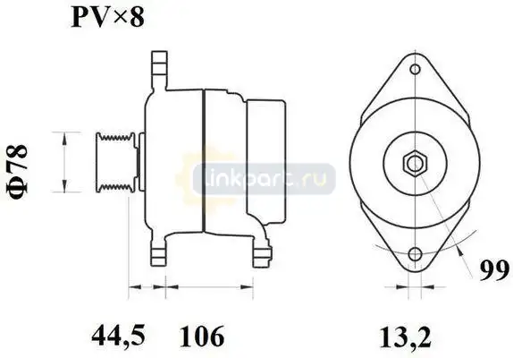 Генератор 28V 80A MG 816