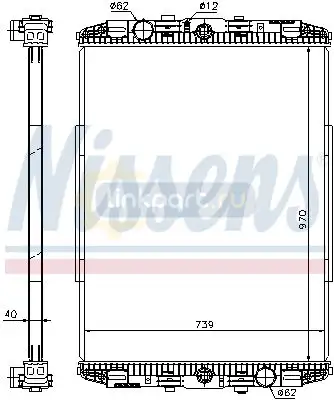 Радиатор охлаждения  970*790.6*43 (алюминий без рамки) DAF 95.360-430 (87-) 614190