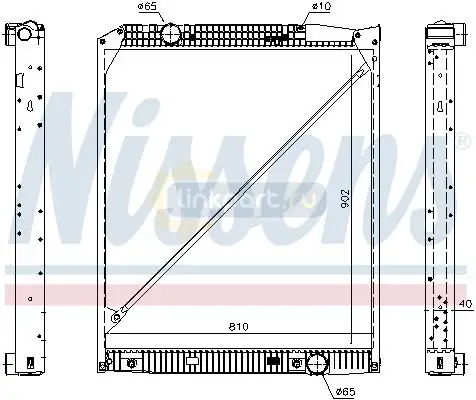 Радиатор охлаждения 902*810*40 (алюминий) MB Actros 18-41tons (96- 62653A