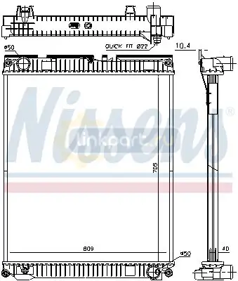 Радиатор охлаждения 705*608*40 MAN TGL/TGM 67227