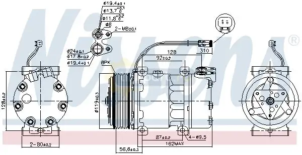 Компрессор кондиционера DC9/DC11/DT12 Scania P/G/R/T серия 89476