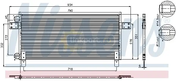 Радиатор кондиционера MAN TGA 750*351*16 94681