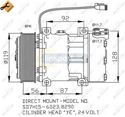 Компрессор кондиционера SCANIA P,G,R-Serie, DC9,11,12 (07->) 32703